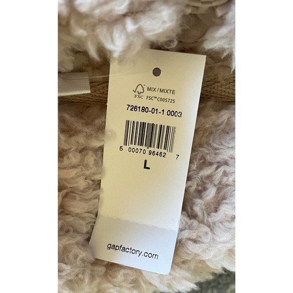 Gap Womens L Jacket Pink Sherpa Pullover 1/4 Zipper Soft Fluffy NWT M9 - Picture 8 of 9